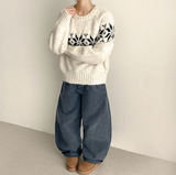 Eve High Quality Nordic Snowflake Round Knit