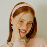 Jacquard Ribbon Volume Hairband _ Pink