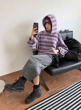 (Lining Brushed) ボカシボタンニットスカート