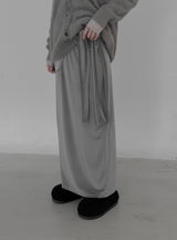 Velour Knot Maxi Long Skirt