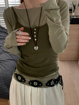 Spiral symbol suede necklace