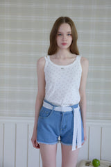 SUNLIT DENIM HALF PANTS