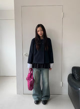 レコムウォッシュ加工デニムブーツカットパンツ