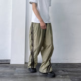 クランプルド テクスチャ ラインディテール パンツ