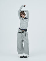 lace folding sweatpants / gray