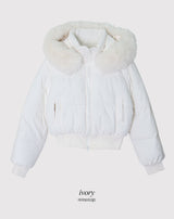 #Winter 2WAYファーフードクロップパディング (3color)