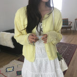 Baking Lace Round Neck Spring Knit Cardigan (6 Colors) – Mint / Date Look
