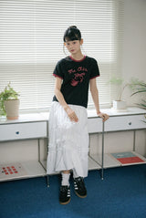 26SS★ Cherry Cats CROP Ringer Tee