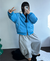 サイドプリーツパラシュートストリングバルーンパンツ🩶🖤🤍 - 3カラー