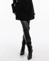 Y2Kチェックパターンシースルーバックストッキング (Black)