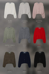 ネーチャーカシミアクロップラムウールニットカーディガン (9color)