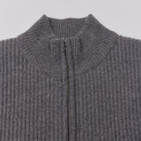 FULL KNIT ZIP UP GRAY