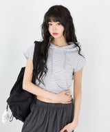 HOOD CAP SLEEVE T-SHIRT [4color]