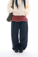 Myro pin-tuck selvage denim pants