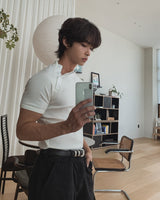 Slowy Button Muscle Fit Ribbed Short Sleeve T-shirt