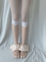 Lace mesh capri stockings