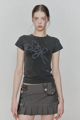 FRAGILE GRAPHIC TEE charcoal