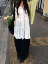 Lipang Curved Cargo Pocket Wide Pants