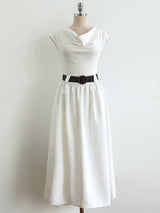 メアリー カウルネック フレア ロングワンピース (Belt Set)