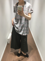 Dottie check short-sleeve blouse (3color)