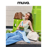 muva. Genuine‑Leather Cloud Tote Bag for Women, 2024 New Large‑Capacity Commuter Bag, Cotton‑Candy Original Design, New Arrival Apr 16
