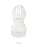 シエナ アイレット ホルター ミニワンピース(2color)