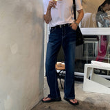 LMN Luton rectangular semi-wide denim pants (3 colors)