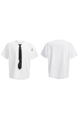 タイディテールパッディドショルダーTシャツ