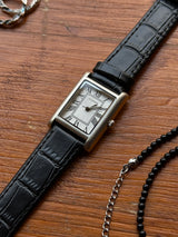 Cowhide metal watch