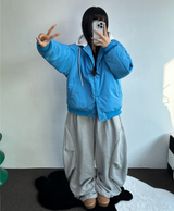 サイドプリーツパラシュートストリングバルーンパンツ🩶🖤🤍 - 3カラー