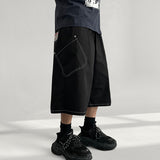 Shich banding diagonal pocket stitch Bermuda pants (4 colors)