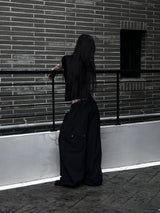 [unisex] ピンタックリベットナイロンパンツ (2color)