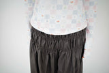 Double Shirred Leather Skirt