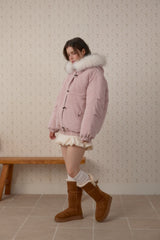 WINTER FUR HOODED PUFFER JACKET
