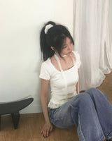 カラベルレースフリルペンダント半袖Tシャツ