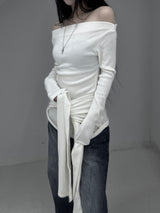 chio off-shoulder strap knit (3color)