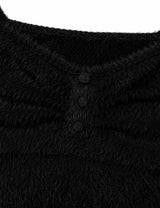 SOFT SHIRRING T-SHIRT(BLACK)