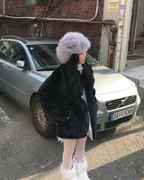 Fur long coat