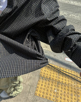 Pilen side shirring check shirt