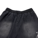 raw-edge cargo bermuda shorts