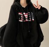 Enwa NYC Stars and Stripes Boxy Fit Hoodie