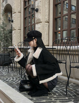 [BELLIDE MADE] Dave, suede cropped mouton jacket