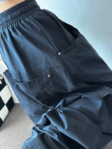 STAR RIVET⭐️🌌✨ STUD POINT BALLOON PARACHUTE OVER LONG LOOSE PANTS 🩵🩶 - 2 COLORS