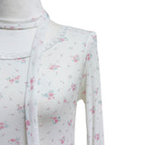 (2color) Ditsy Floral Lace Neck Long Sleeve Tee [Scarf Set]