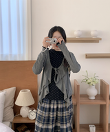 ドットウェーブタートルネックTシャツ