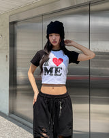 I love raglan crop short sleeve