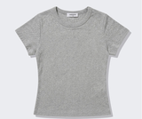 Stretch Cotton Slim Short Sleeve T-shirt Melange
