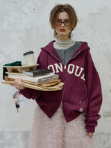 LONQUE HOOD ZIP-UP (WINE)