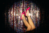 Glitter Strap Stiletto Heel(Pink)
