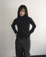 Stud slim hood jumper